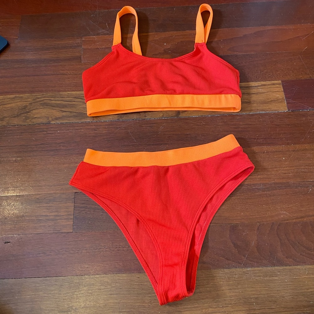 Red and Orange Shein Bikini